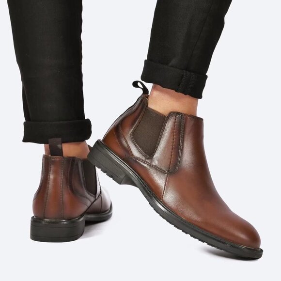 Elegant Men's Chelsea Ankle Boots - Premium Leather, Casual & Formal Wear - Picture 6 of 7
